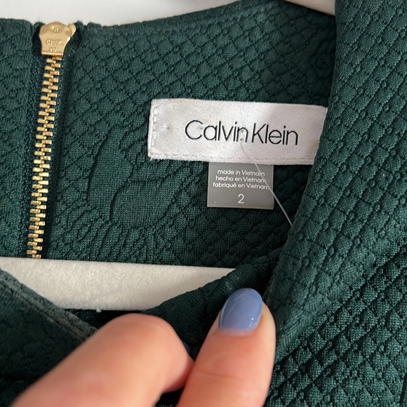 NWOT Calvin Klein dark green size 2 business shift dress - Picture 3 of 4